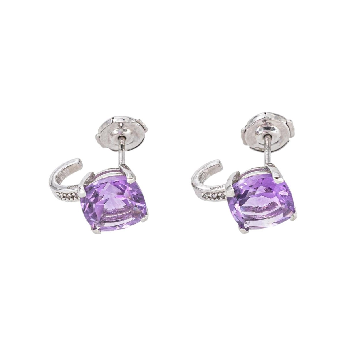Mauboussin Boucles d'oreilles Petit visage d'amour Or blanc Améthyste - Castafiore