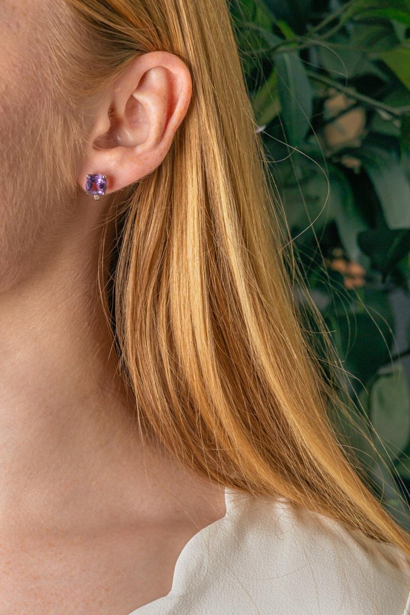 Mauboussin Boucles d'oreilles Petit visage d'amour Or blanc Améthyste - Castafiore