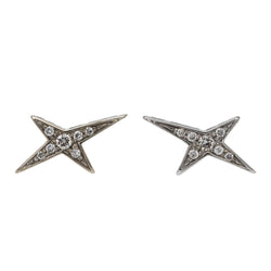Mauboussin Boucles d'oreilles Puces French Valentine Or blanc Diamant - Castafiore
