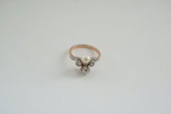 Bague Duchesse or perle et diamants