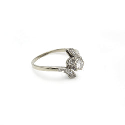 Solitaire accompagné - Or blanc & Diamants