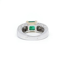 Bague - Or, Emeraude Et Diamants