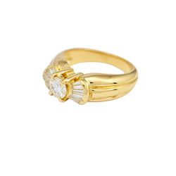 Bague en or jaune et diamants
