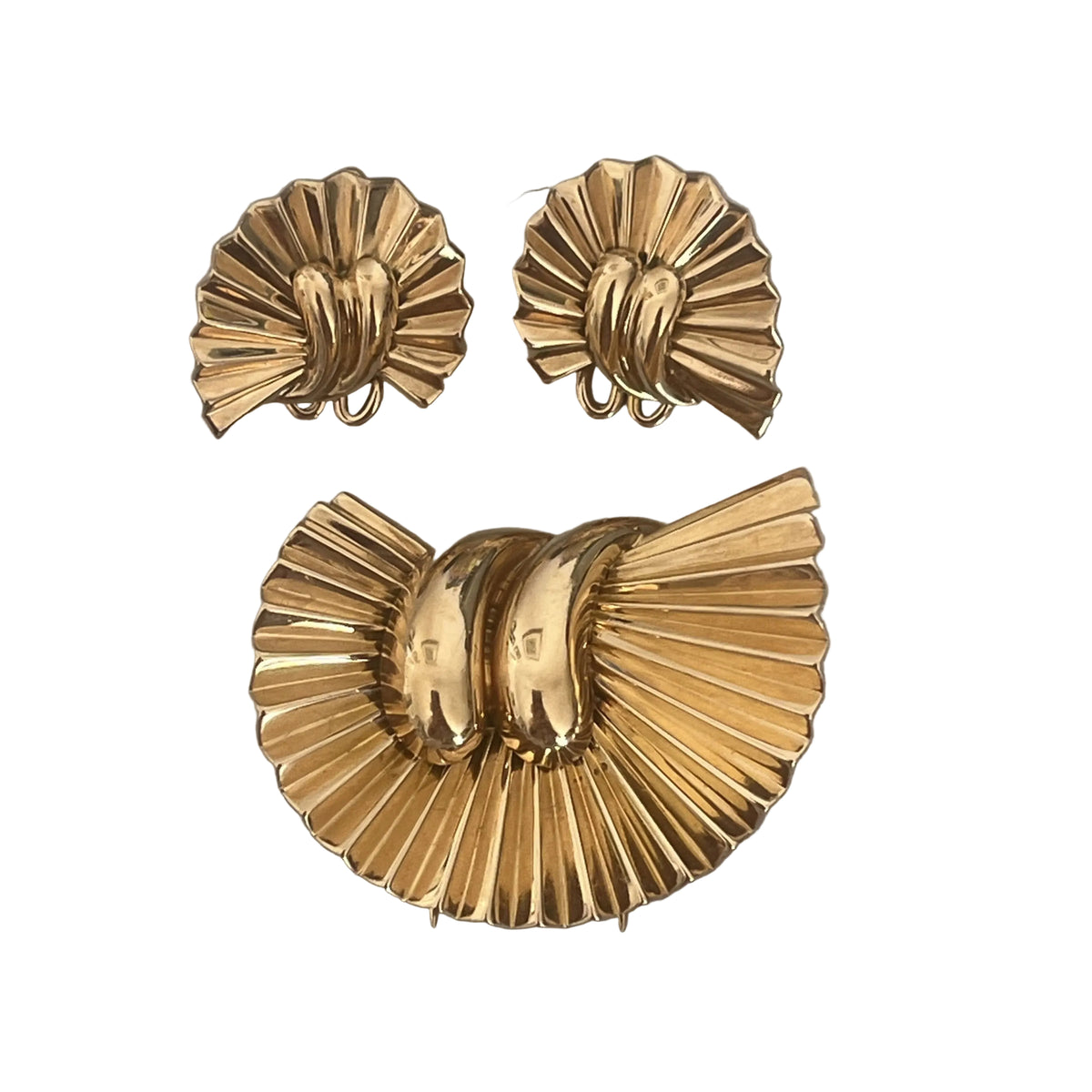6475 - Broche et Boucles d'Oreilles Or Jaune