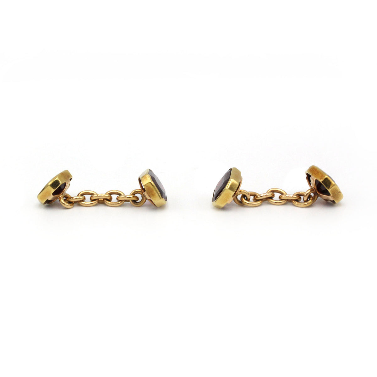 Boutons De Manchettes - Or & Grenats