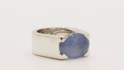 Bague cartier en or blanc et Calcédoine