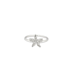 Bague Florale or blanc et diamants