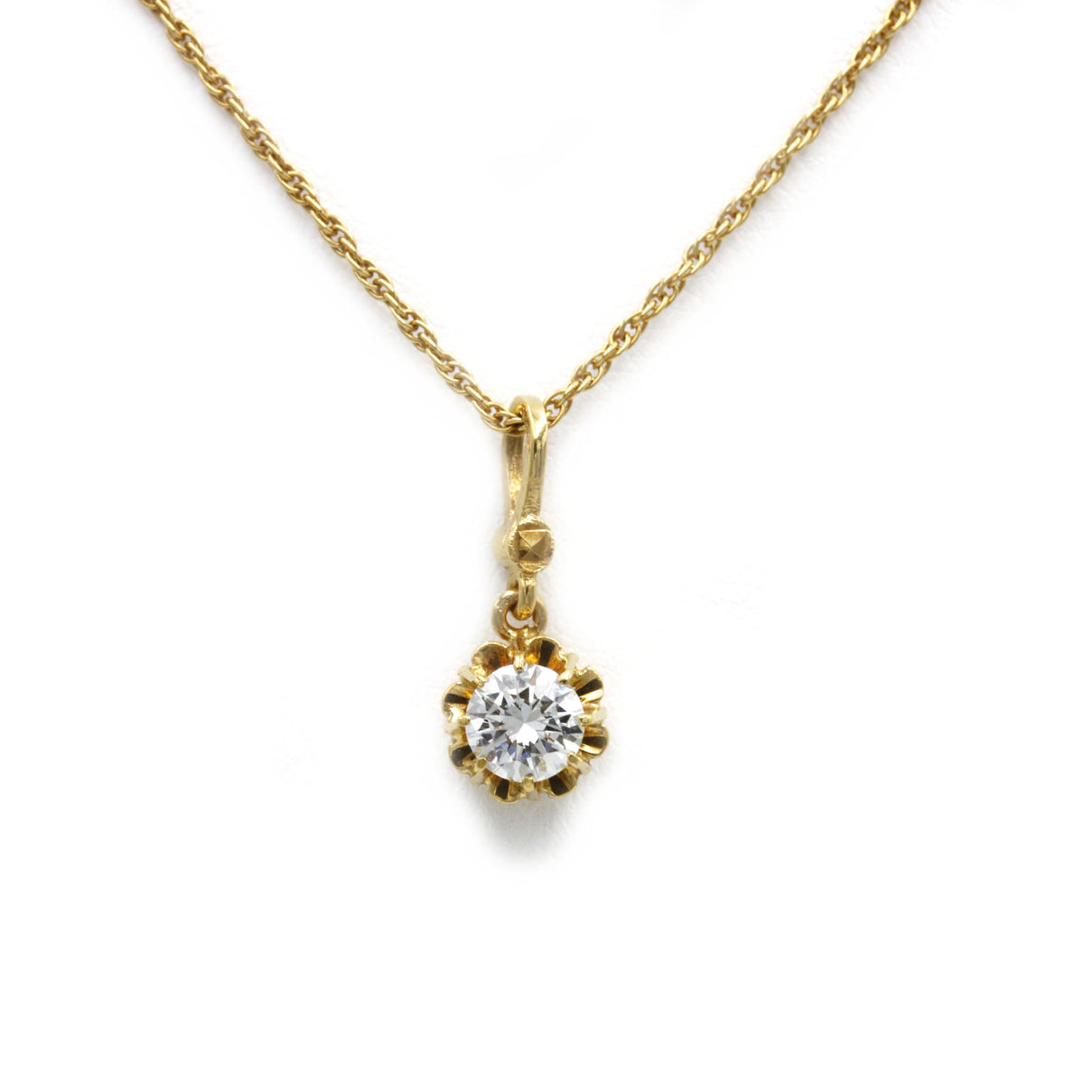 Collier Pendentif - Or Et Diamant