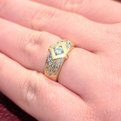 Bague or jaune et diamants