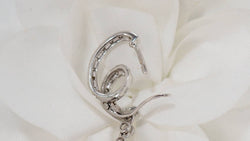 Pendants d'oreilles en or blanc, diamants et corail
