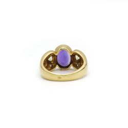 Bague - Or, améthyste, péridots & diamants