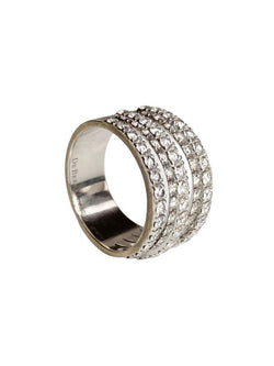 Bague DE BEERS, en or blanc 18k et diamants.
