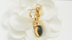 Boucles d'oreilles en or jaune et tourmalines