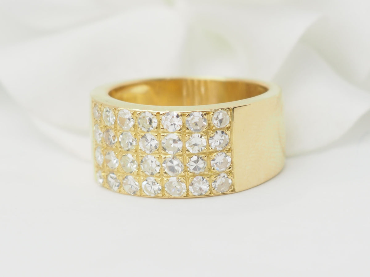 Bague ruban en or jaune et diamants