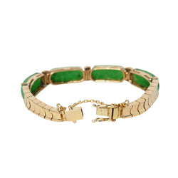 Bracelet vintage en or jaune, jade et diamants