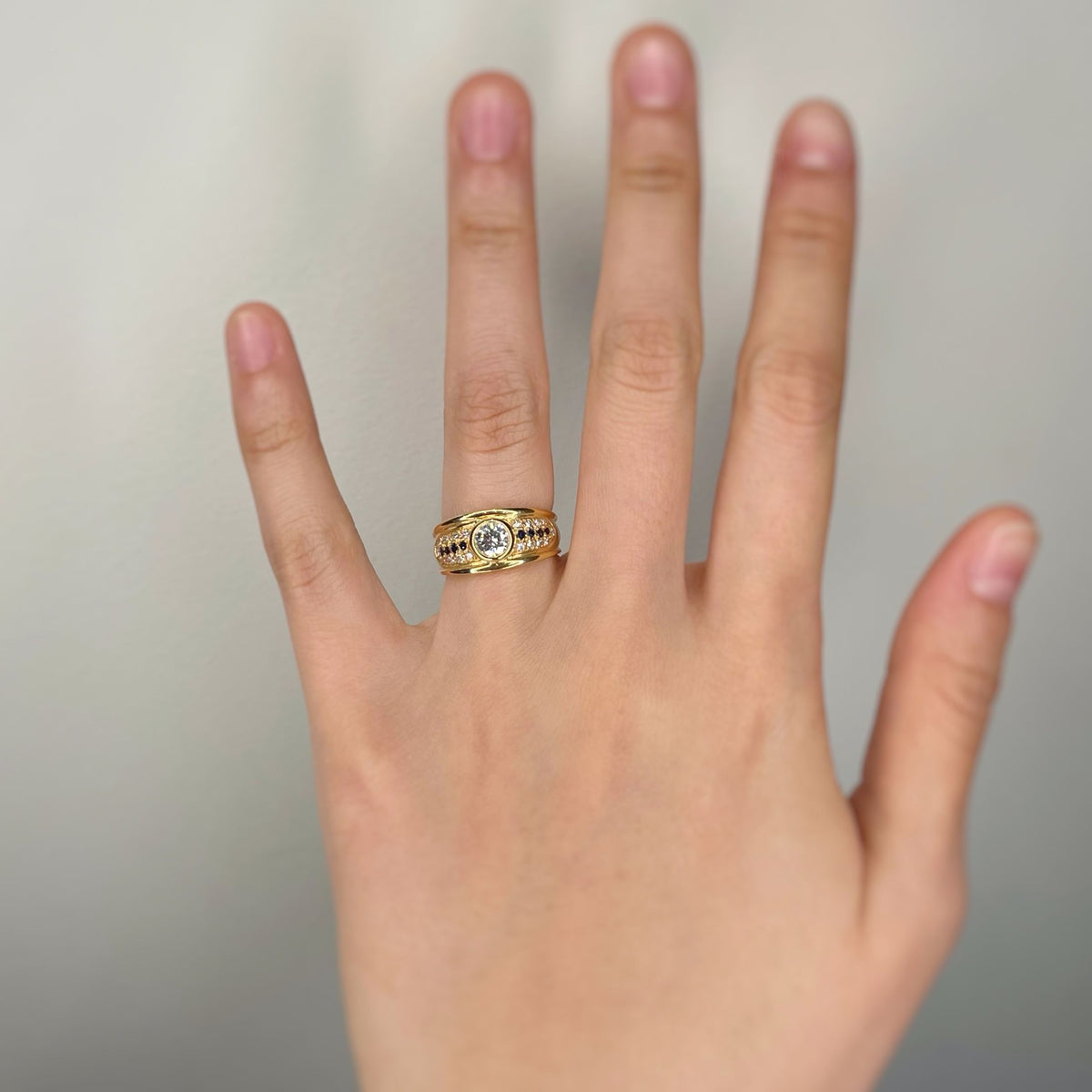 Bague - Or, Diamants & Saphirs