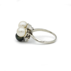 Bague - Or, diamants & perles