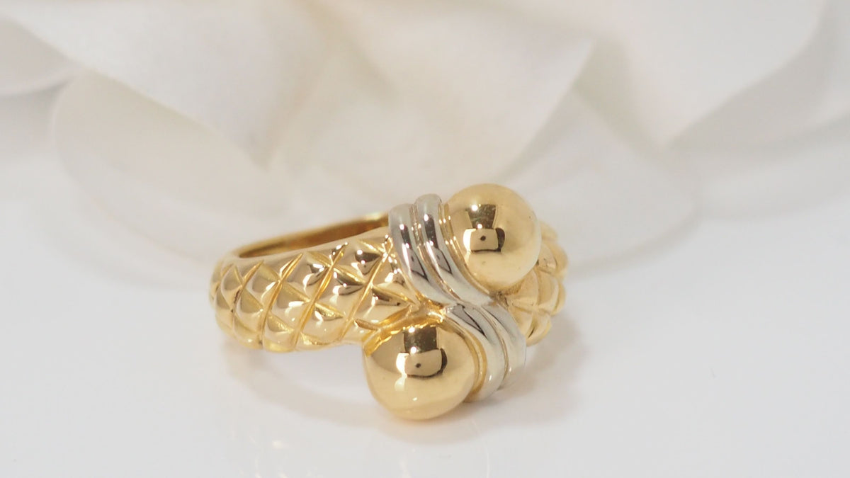 Bague Toi & Moi En Or Jaune Et Blanc