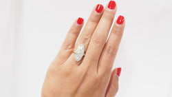 Bague marquise en or bicolore et diamants
