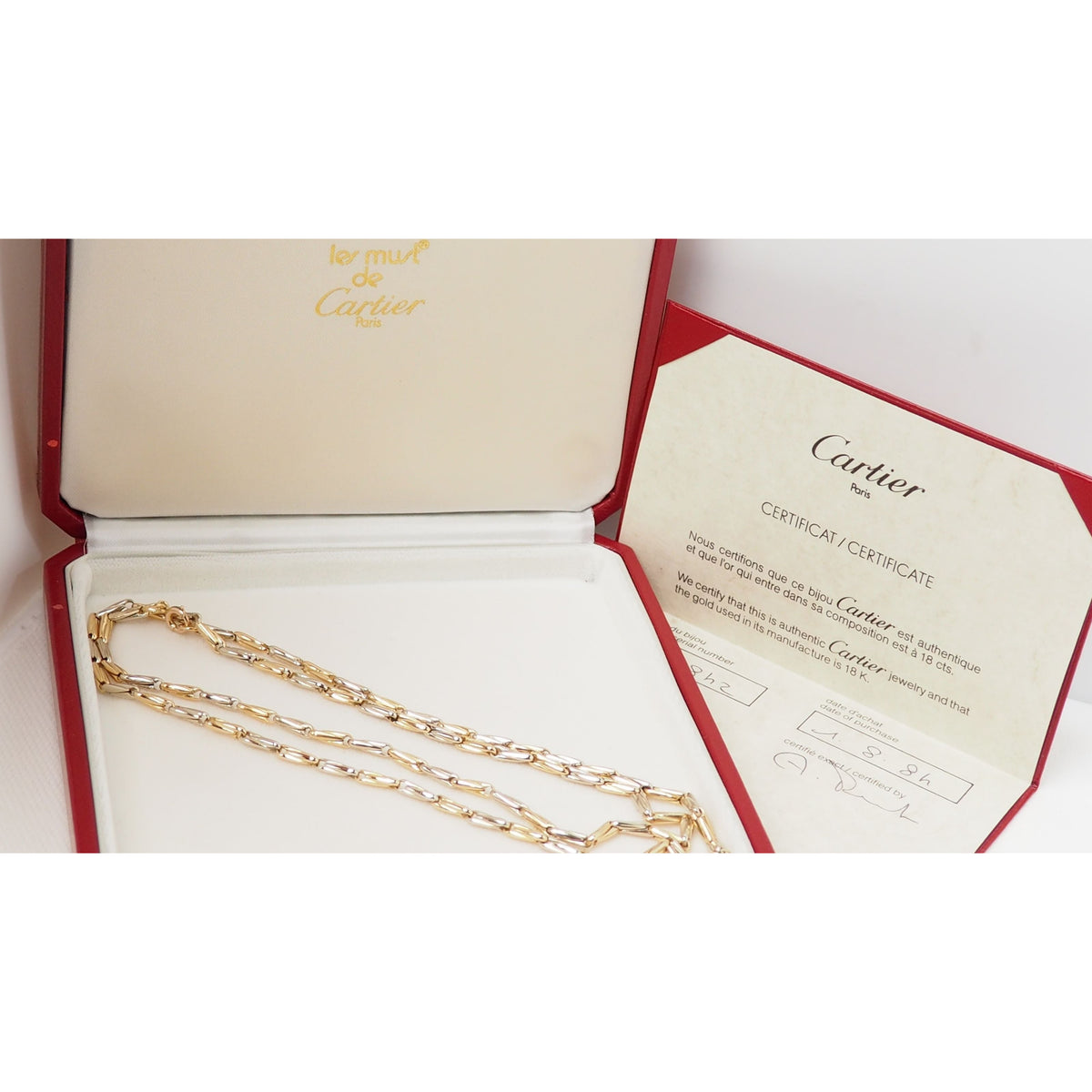 Collier Sautoir Cartier en or jaune grain d' avoine