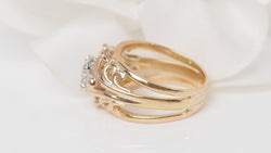 Bague ancienne en or rose et diamant