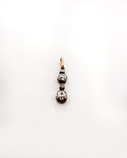 Pendentif ancien diamants en or jaune et argent