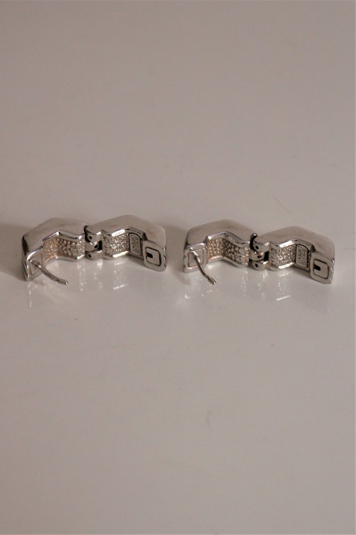 Chimento Boucles Pour Oreilles Percées Vintage En Or Blanc
