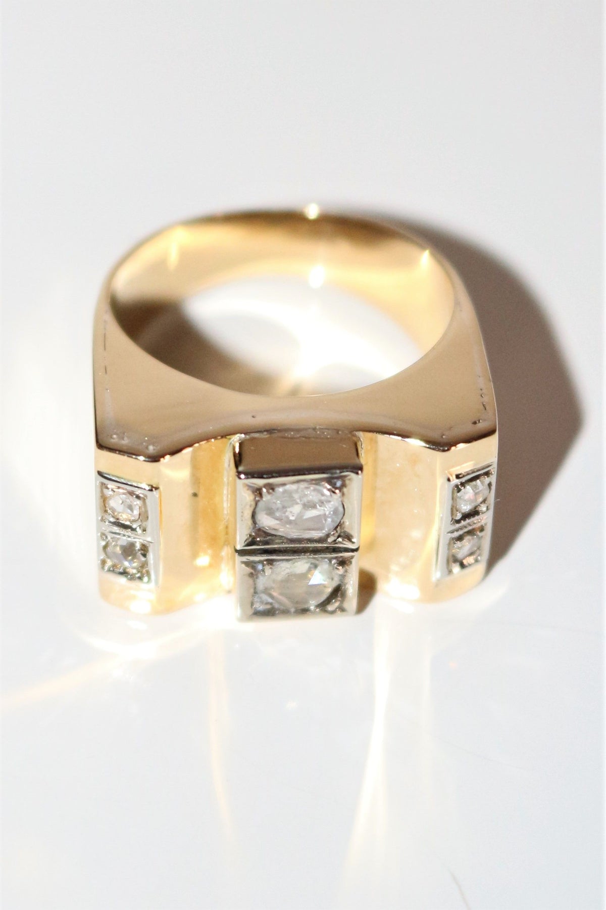 Bague Tank Diamants Taille Rose