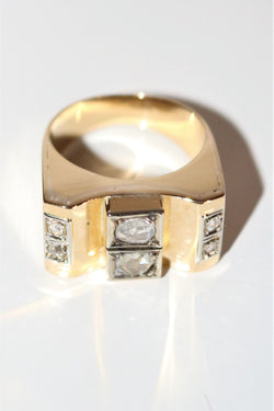 Bague Tank Diamants Taille Rose