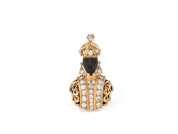 Broche NARDI Maure en or jaune, ébène et diamants