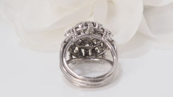 Bague dôme vintage en Palladium et diamants