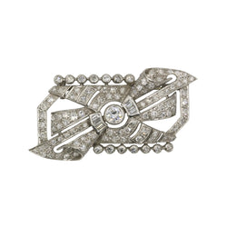 Broche Art-Déco - Or, Platine & diamants