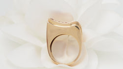 Bague Tank en jaune et rubis