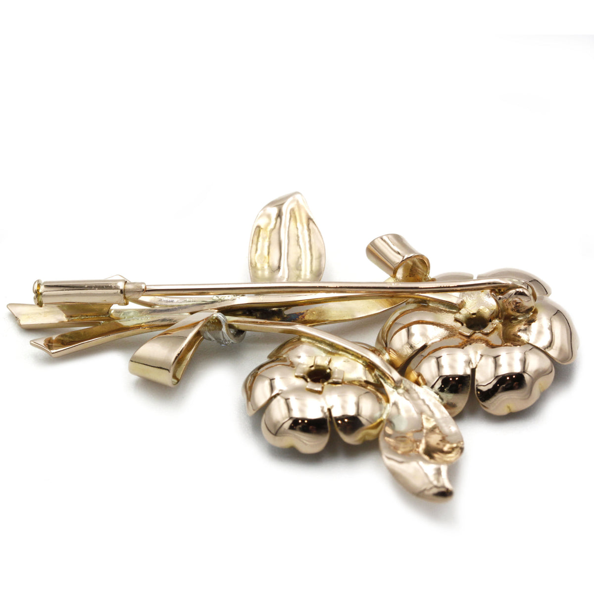 Broche - Or, platine & Diamants & Rubis