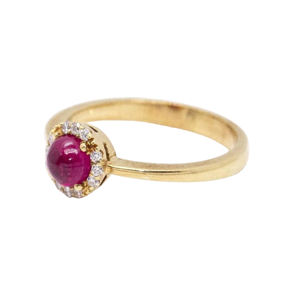 Bague en or, brillants et rubis