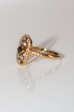 Bague Ovale Ajouré Saphir