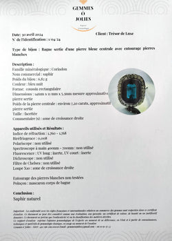 Bague Art Déco Saphir Diamants Platine