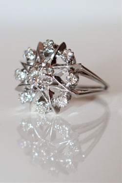 Bague étoile Or Gris Et Diamants