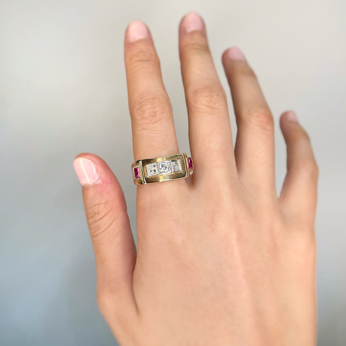 Bague - Or, Diamants & Rubis