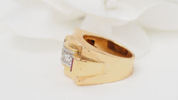 Bague Tank en or jaune et diamants