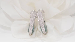 Boucles d'oreilles en or blanc aigues marines et diamants