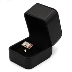 Bague TANK - Or, diamants et rubis