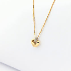 Collier Cœur or jaune et diamants