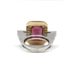 Bague - Or, Rubellite & Diamants