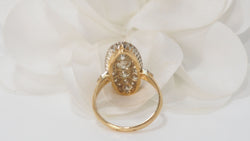 Bague marquise en or bicolore et diamants