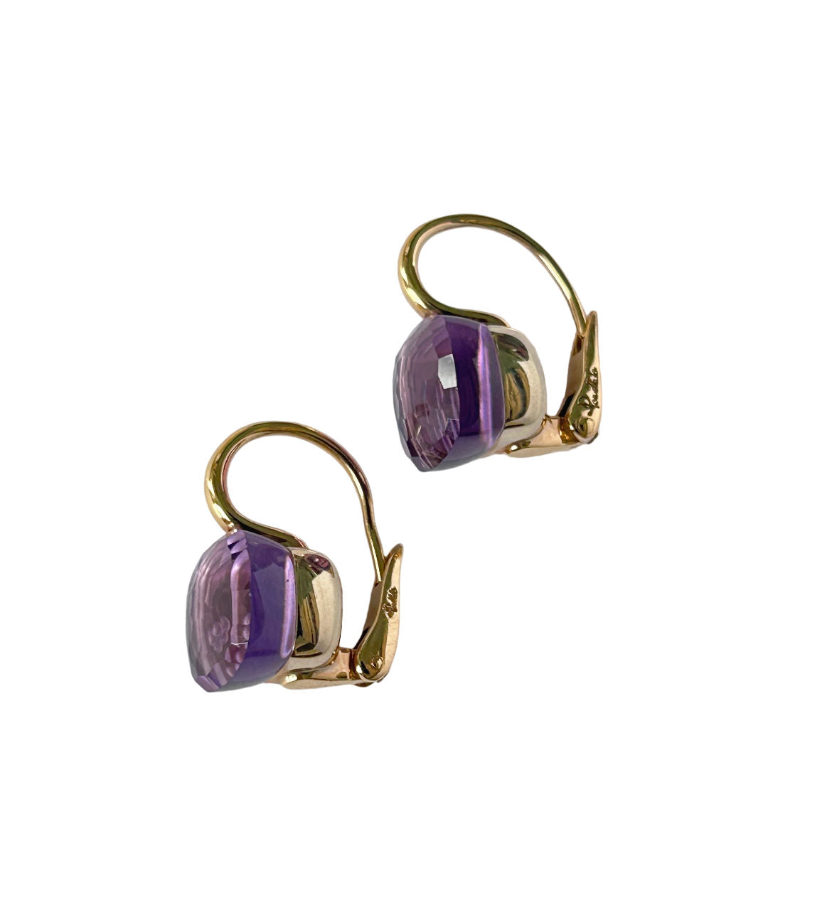Paire de boucles d'oreilles POMELLATO Nudo Classic en or rose et améthyste