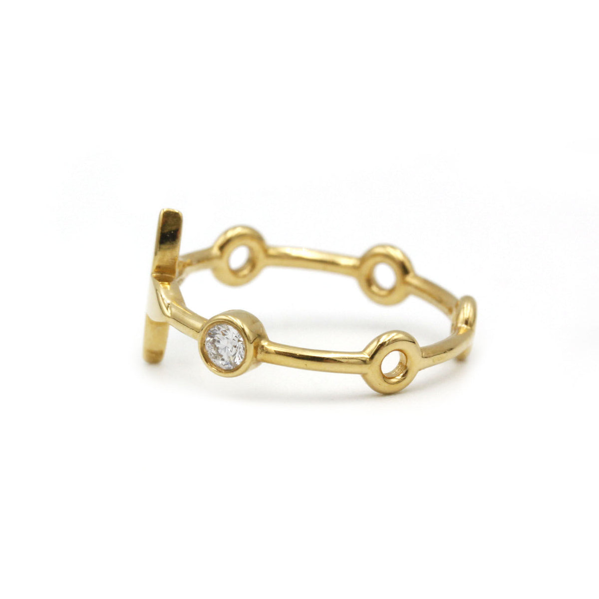 Bagues LOUIS VUITTON "Monogramme Berg Skin" en or jaune et diamants