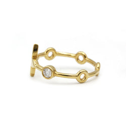 Bagues LOUIS VUITTON "Monogramme Berg Skin" en or jaune et diamants