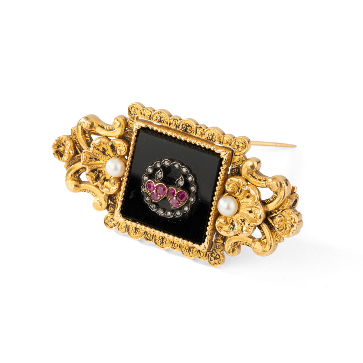 Broche Coeurs enlacés