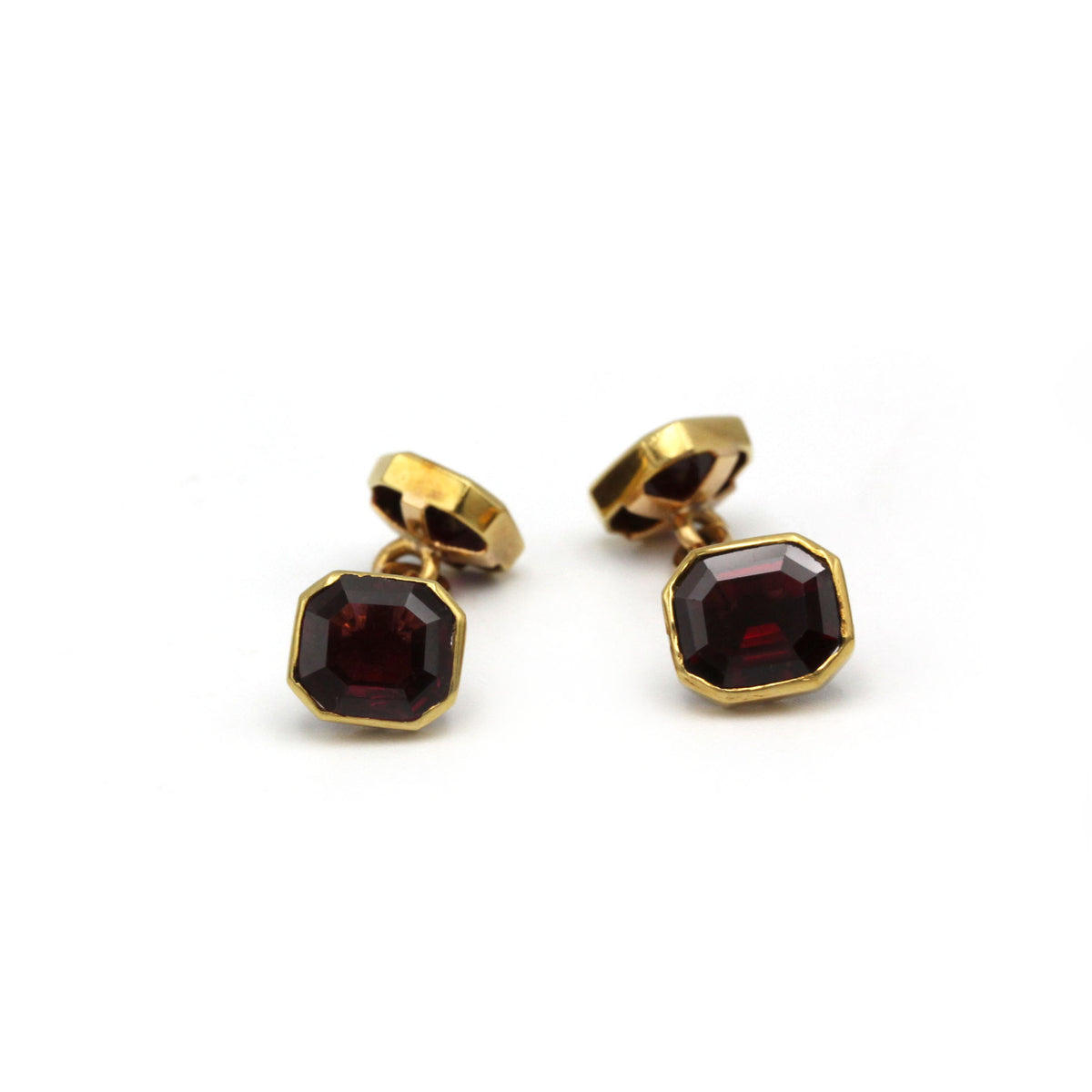 Boutons De Manchettes - Or & Grenats